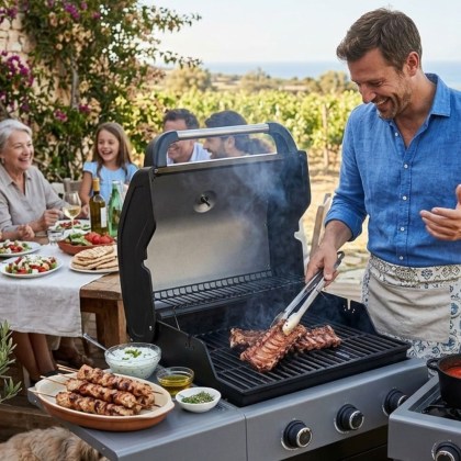 BORMANN Elite BBQ6031 FORGE 3+1 Burner Gas Grill with Cast Iron Grate